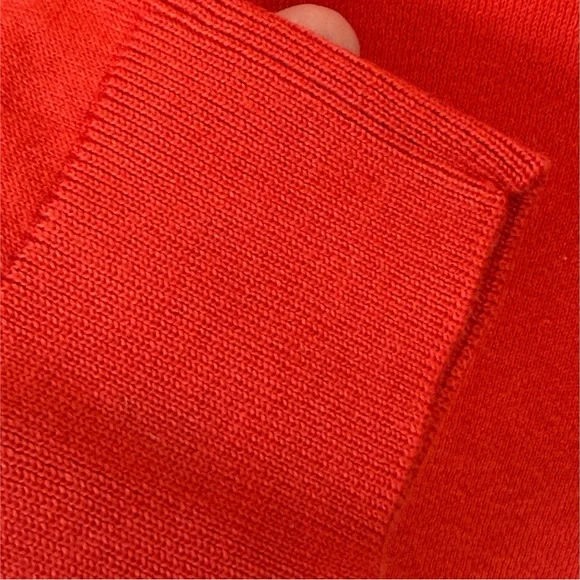 LOFT Vibrant Vermillion Women's Button Up Cardigan Thin Sweater Sz L - Picture 8 of 11